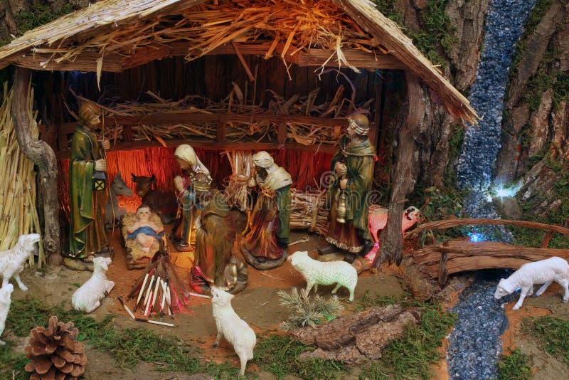 Nativity scene, Birth of Jesus Christ. Nativity scene, Birth of Jesus Christ