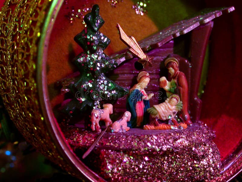 Scena di natività dell'ornamento di natale immagine stock libera da diritti Scena di natività dell'ornamento di natale immagine stock libera da diritti