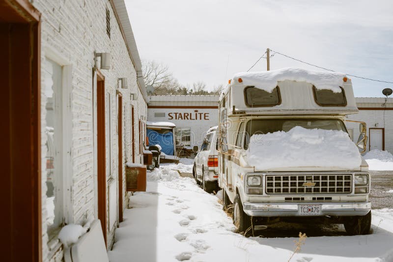 Snowy scene at Starlite Motel, Orderville, Utah. Snowy scene at Starlite Motel, Orderville, Utah.