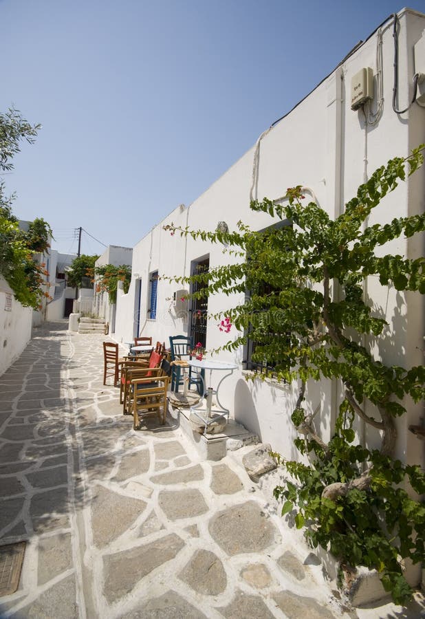 Scena greca della via dell'isola fotografia stock libera da diritti