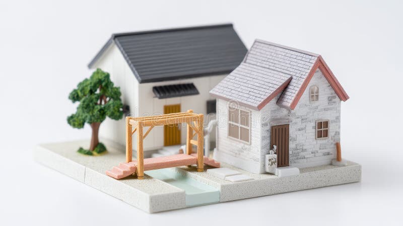 Scena Miniature Village illustrazione di stock