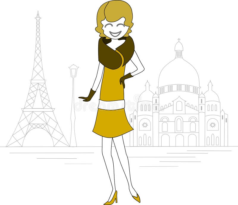 Scena tipica di Parigi illustrazione vettoriale Scena tipica di Parigi illustrazione vettoriale