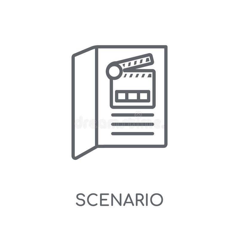 Scenario linear icon. Modern outline Scenario logo concept on wh stock illustration
