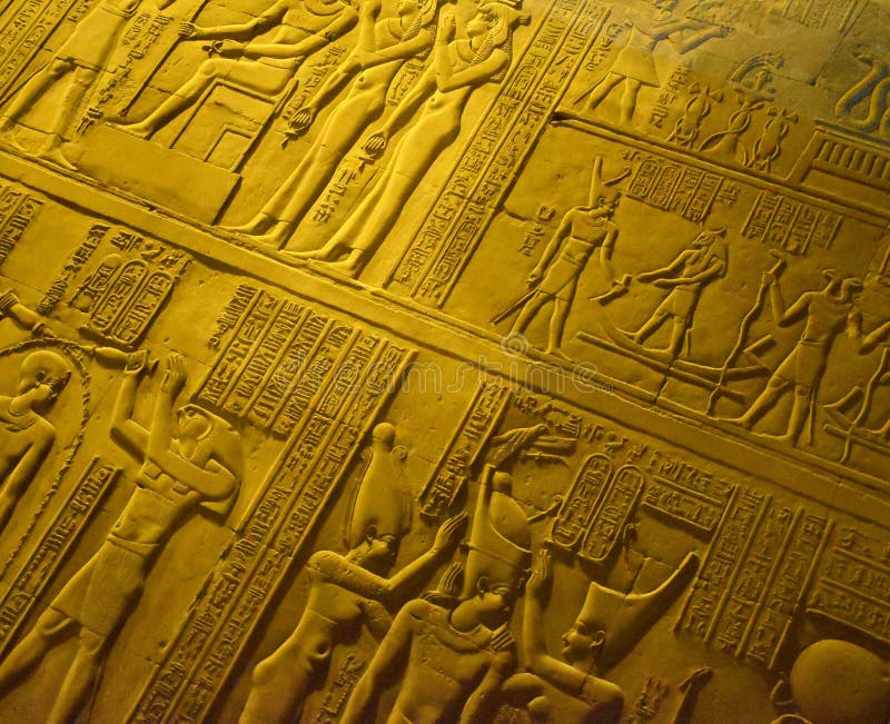 Scene from Egyptian Temples on the Nile River in Egypt