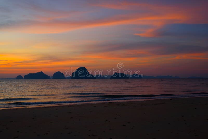 Scene of beautiful sky at Tubkaek beach