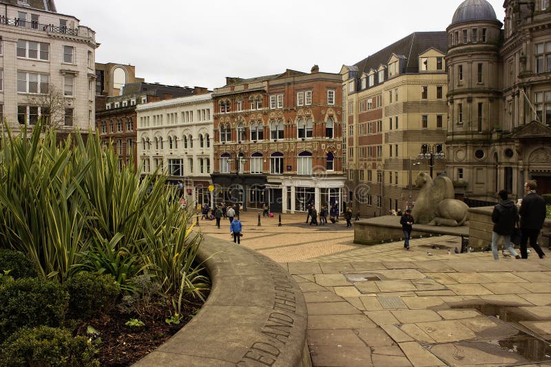 Scene in Birmingham City Centre Stock Image - Image of outdoors, place