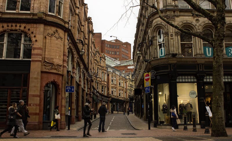 Scene In Birmingham City Centre Stock Image - Image of exterior