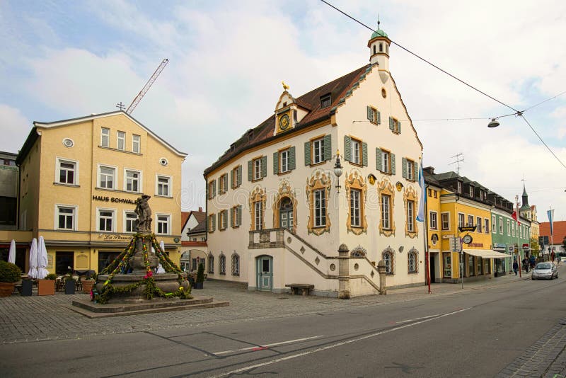Fürstenfeldbruck, Bavaria, Germany - April 23, 2022: Old Town Hall and Registry Office stock photography Fürstenfeldbruck, Bavaria, Germany - April 23, 2022: Old Town Hall and Registry Office stock photography