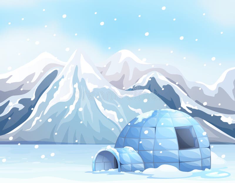 Download Scene With Igloo On Snow Ground Stock Vector ...