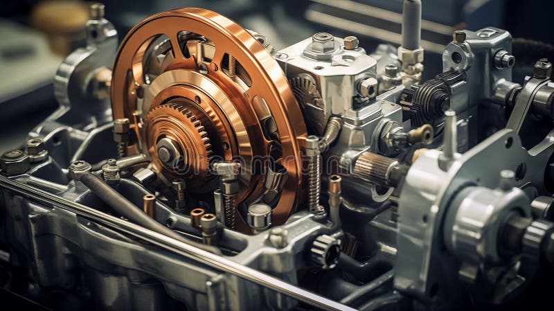 Scene depicting operation of valve mechanism in action. stock illustration.