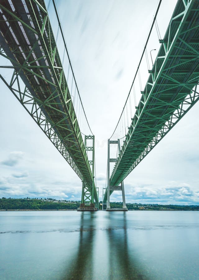 Scene of the Narrows steel bridge in Tacoma,Washington,USA.