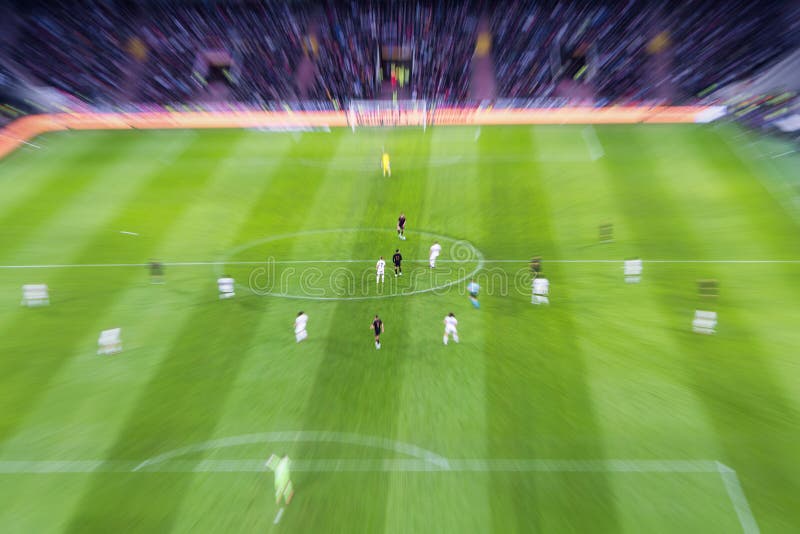 Scene at a Soccer Game with Zoom Effect Stock Image Image of activity