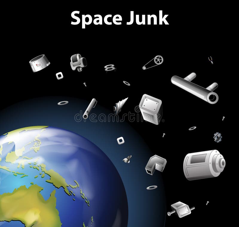 Scene with Space Trash in the Space Stock Vector - Illustration of  sciences, junk: 167951603