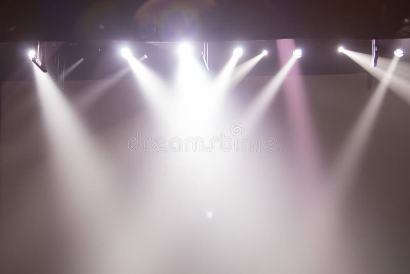 Scene, Stage Light with Colored Spotlights Stock Photo - Image of blur ...