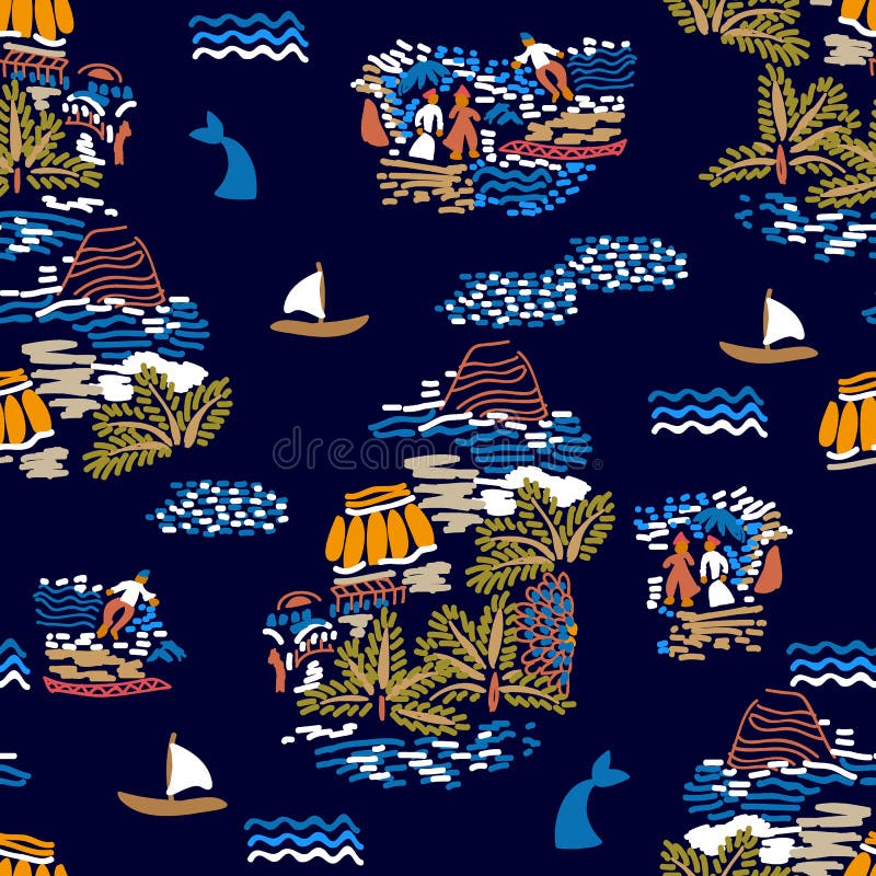 Scene tropicali dell'oceano royalty illustrazione gratis Scene tropicali dell'oceano royalty illustrazione gratis