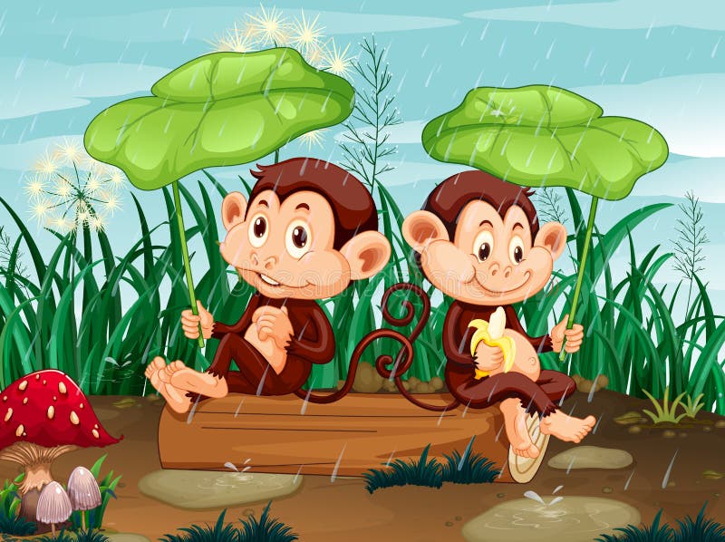 Two Cartoon Monkeys Stock Illustrations – 216 Two Cartoon Monkeys Stock  Illustrations, Vectors & Clipart - Dreamstime