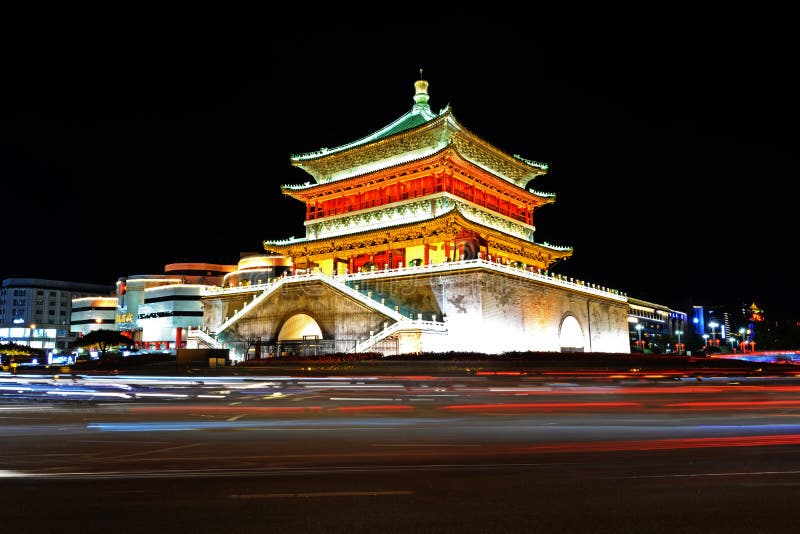 Scenery of the Ancient Capital of Xi`an - Bell Tower royalty free stock photography Scenery of the Ancient Capital of Xi`an - Bell Tower royalty free stock photography
