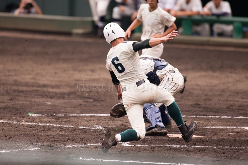 Japanese High School Baseball Game Editorial Image Image of stealing