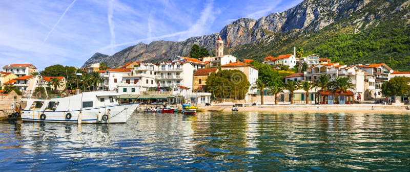 Scenic Adriatic coast of Croatia - Gradac village in Dalmatia royalty free stock photo Scenic Adriatic coast of Croatia - Gradac village in Dalmatia royalty free stock photo