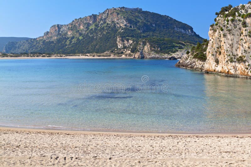 Scenic Beach at Pylos of Greece Stock Image - Image of greece ...