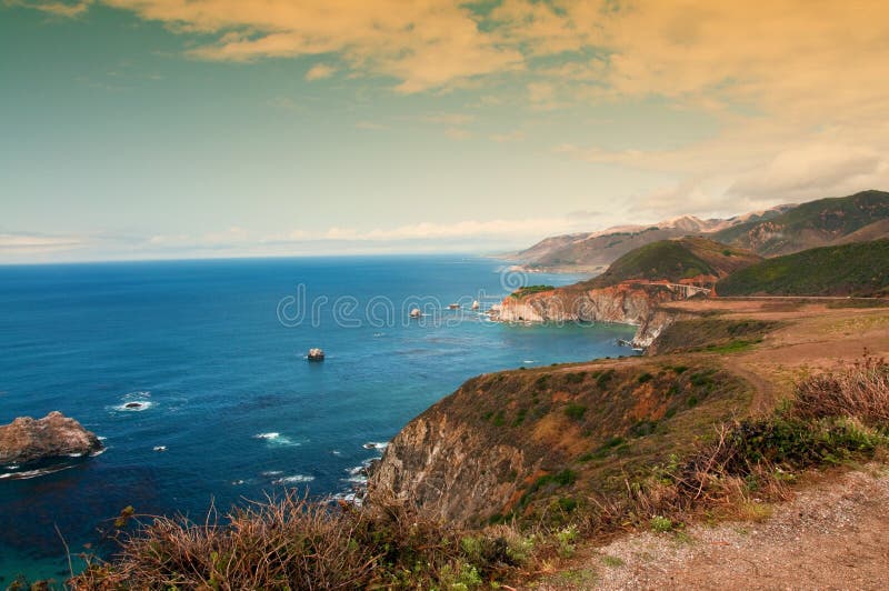 A scenic beautiful nature coastal landscape royalty free stock photo