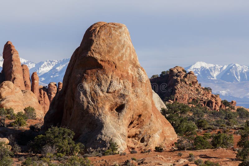 Dramatic Red Rock Formations in Arches National Park, Utah Stock Photo ...