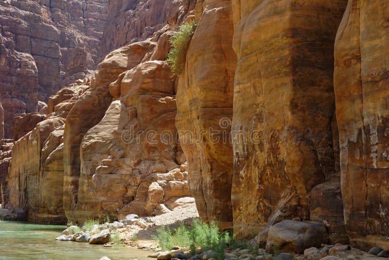 Scenic cliffs of Wadi Mujib creek in Jordan