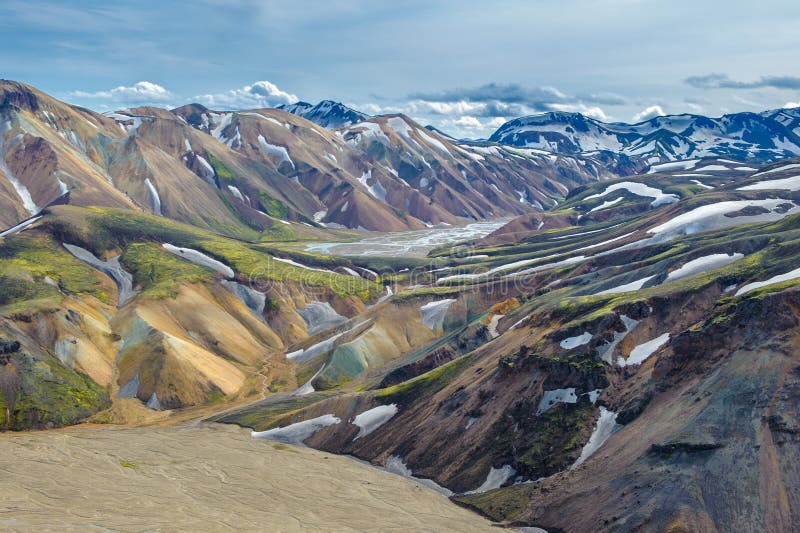 Scenic Highland Area Of Landmannalaugar Iceland Stock Image Image Of