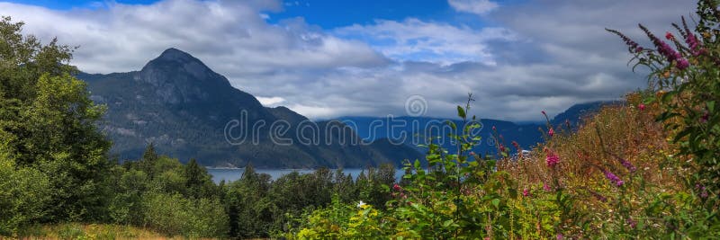Scenic landscape along highway 99 near Squamish, British Columbia
