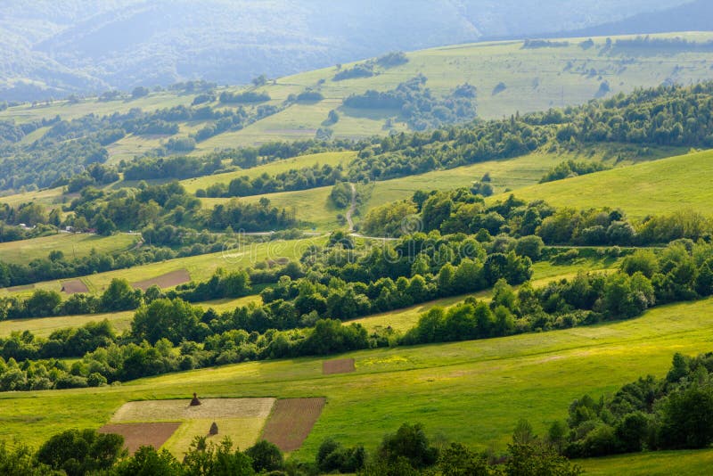 Scenic Landscape of the Countryside Near Alpine Mountains. Stock Photo ...