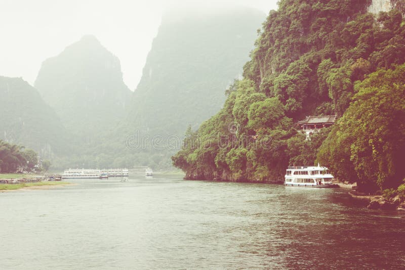Scenic Landscape At Yangshuo County Of Guilin China View Of Be