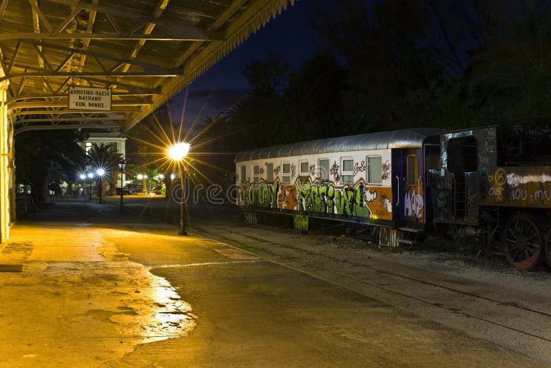 Scenic Old Traditional Train Terminal in Greece Stock Photo Image of