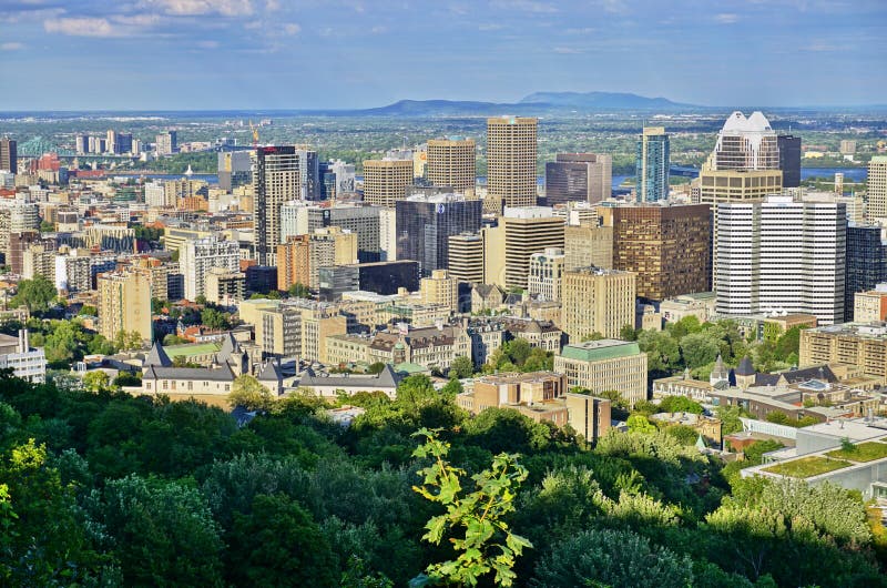 Scenic Panoramic View of Montreal in Quebec, Canada Editorial Photo