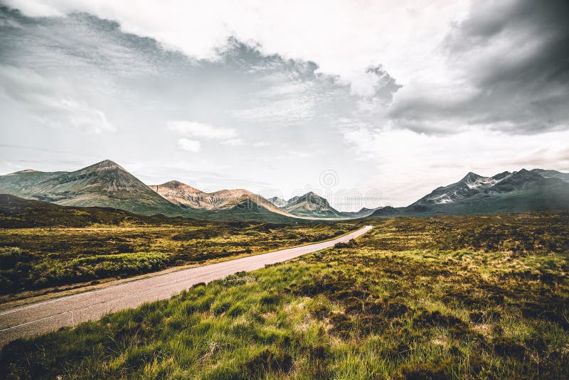 A Scenic Panoramic View of Mountains Tops in the Scottish Highlands ...