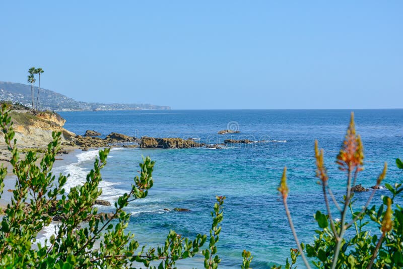 Scenic San Clemente Ocean side close to pier and rails pacific surfliner stock image Scenic San Clemente Ocean side close to pier and rails pacific surfliner stock image