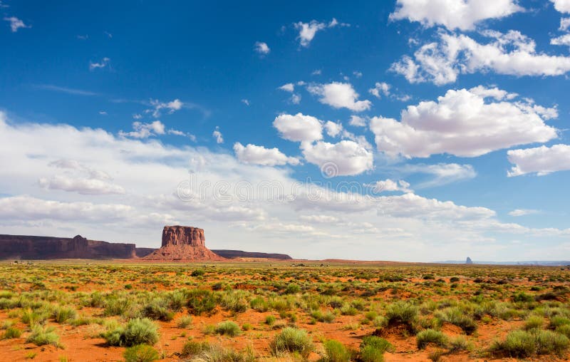 Scenic sandstones, cloudy sky at Monument Valley