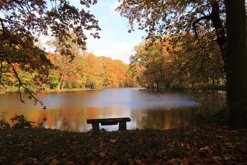 Scenic seasonal fall autumn scene at lake stock photography Scenic seasonal fall autumn scene at lake stock photography