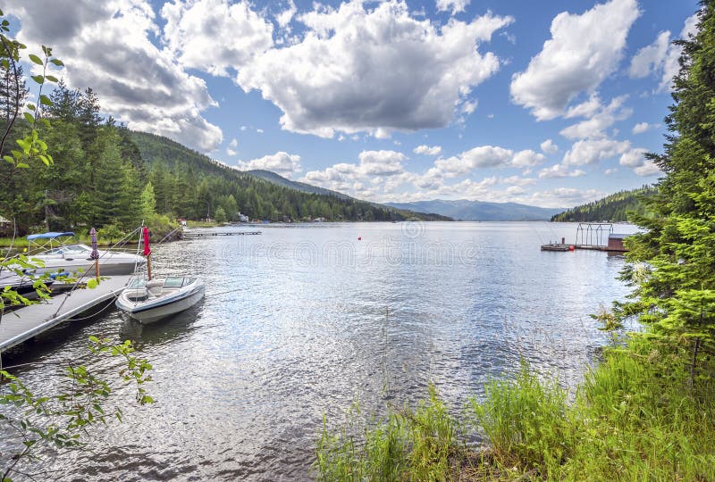 A scenic section near Bottle Bay on Lake Pend Oreille near Sagle and Sandpoint Idaho royalty free stock photo A scenic section near Bottle Bay on Lake Pend Oreille near Sagle and Sandpoint Idaho royalty free stock photo