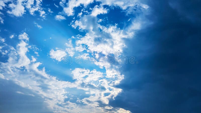 Scenic shot of beautiful cloudscape against the blue sky stock image