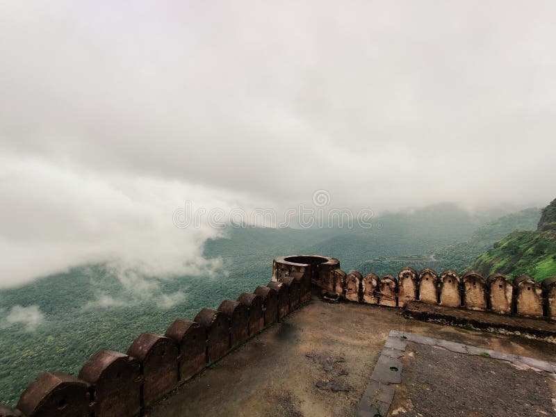 Scenic shot of a sea of clouds from the Jam Gate in Bhandara, India royalty free stock photos