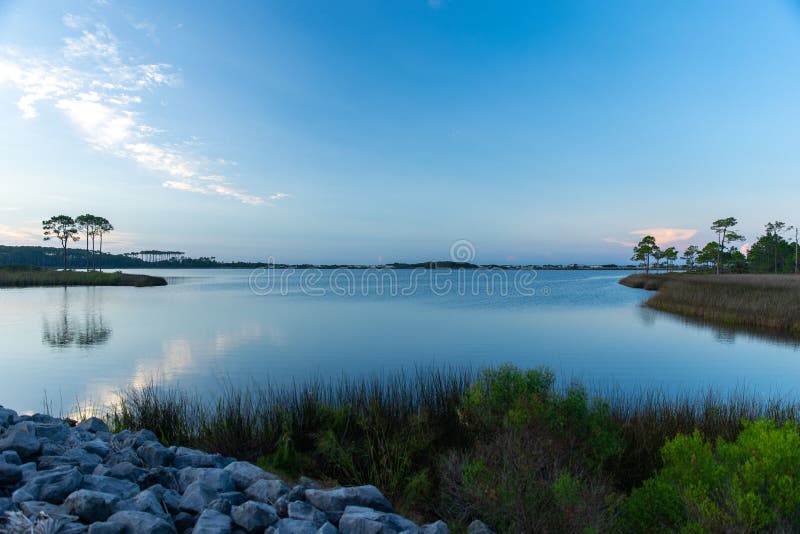 Scenic Shot of Seagrove Beach in Florida, US Stock Image