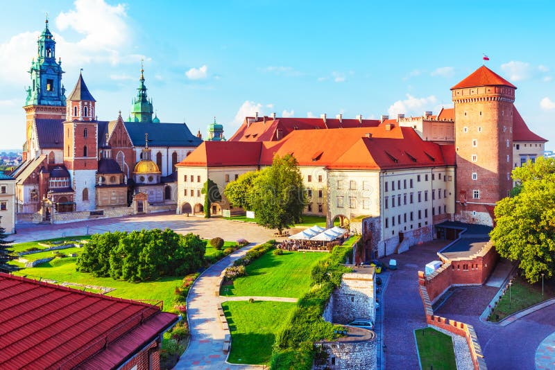 Wawel Castle and Cathedral in Krakow, Poland. Scenic summer view of the Wawel Castle fortress and Cathedral Church in the Old Town of Krakow, Poland stock photo Wawel Castle and Cathedral in Krakow, Poland. Scenic summer view of the Wawel Castle fortress and Cathedral Church in the Old Town of Krakow, Poland stock photo
