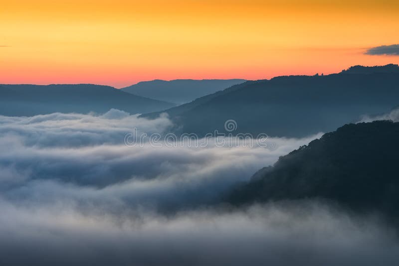 Scenic sunrise, West Virginia, New River Gorge