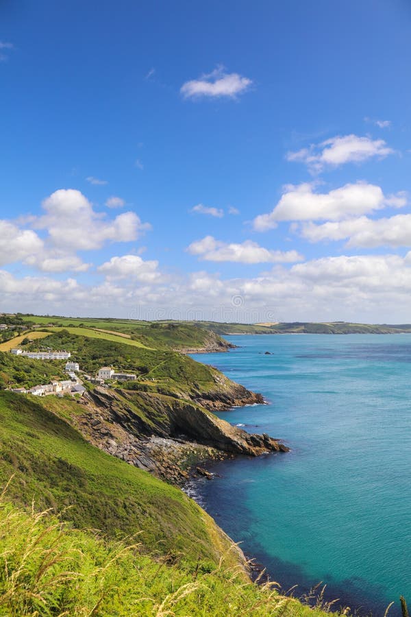 Scenic Vertical Shot the Roseland Heritage Coast Located in England, United Kingdom Stock Photo - Image of united, beach: 193840052