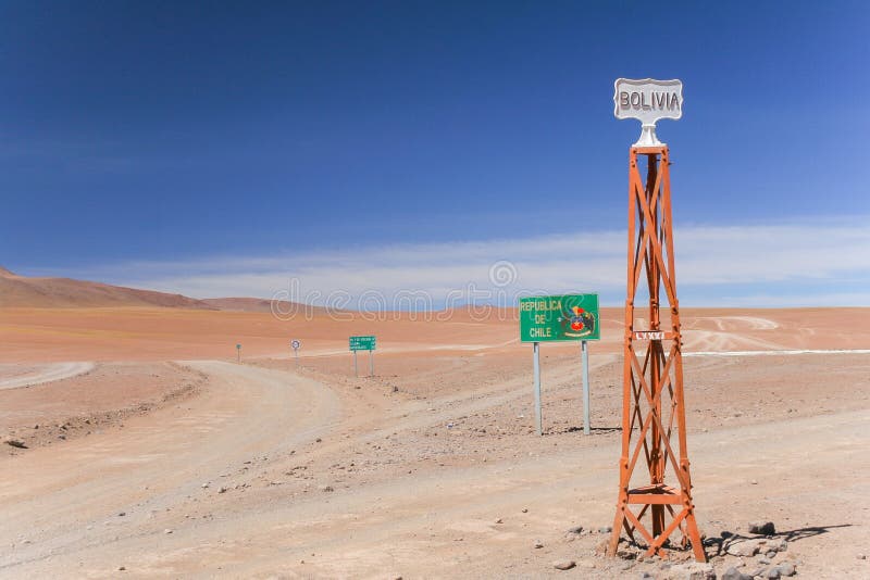 A scenic view of the Atacama desert / Chile and Bolivia border royalty free stock images A scenic view of the Atacama desert / Chile and Bolivia border royalty free stock images
