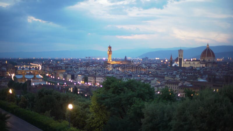 Scenic view of the Duomo and Medici Tower in Florence Italy