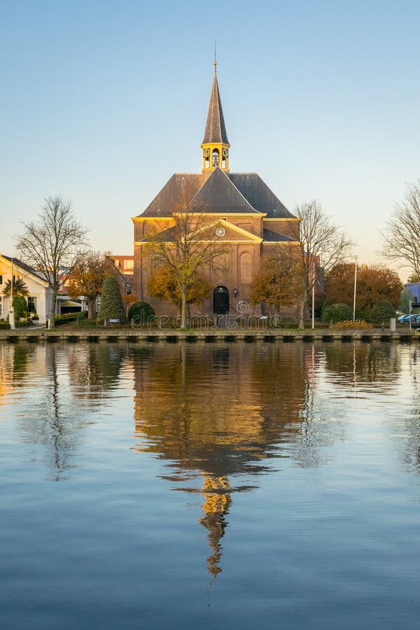 Kerk Alphen Aan Den Rijn Dutch Protestant Church Along the River Rhine in the Town of Alphen Aan