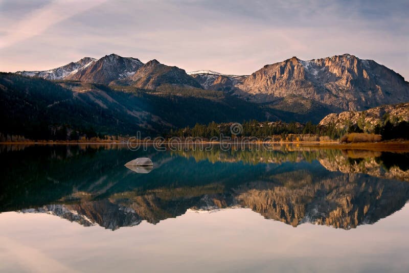 Scenic view of a Mountain and Lake with Reflection