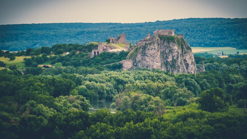 Scenic view of the nature and Devin castle in Bratislava