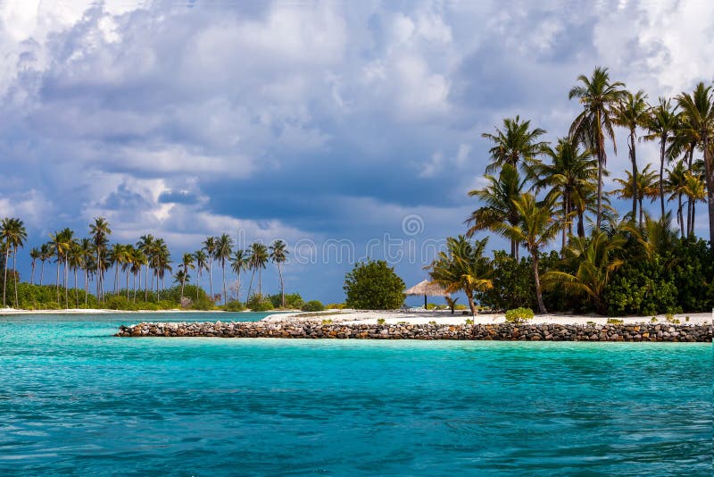 Scenic View At Ocean Near Maldives Stock Photo - Image of palm, sunlight: 33962788